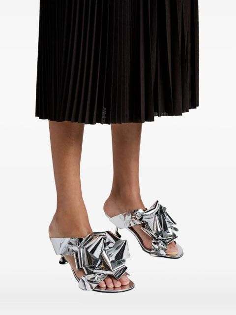 Proenza Schouler 60mm bow-embellishment heeled sandals - Silver