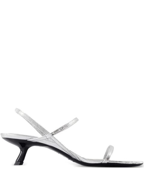 ANINE BING Hilda leather ankle-strap pumps - Silver - zdjęcie produktu nr 1