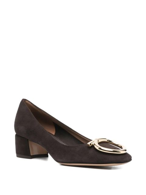 Ferragamo 40mm Gancini-embellished block-heel pumps - Brown
