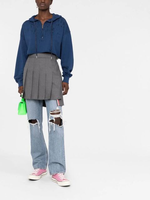 Golden Goose paint splatter-effect cropped hoodie - Blue - zdjęcie produktu nr 2