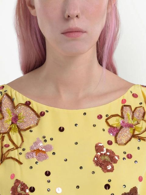 Marni floral sequin-embellished mini dress - Black