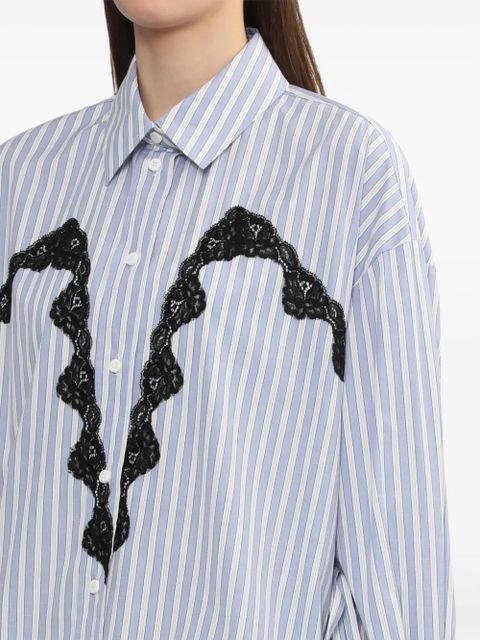 The Attico lace-trim shirt - White