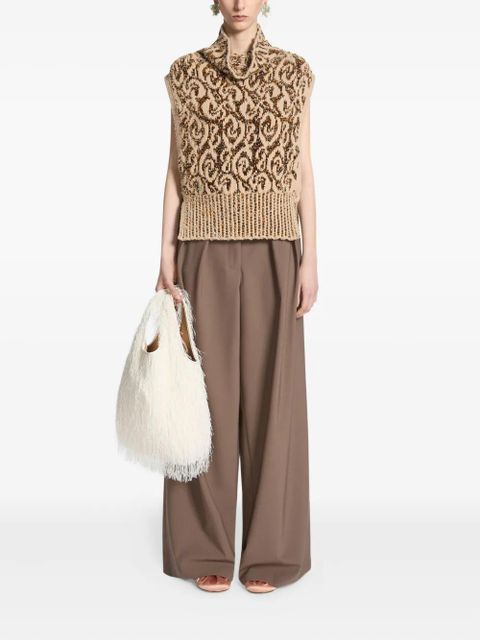 DRIES VAN NOTEN fringed tote bag - Neutrals
