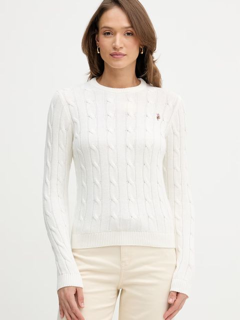 U.S. Polo Assn. sweter bawełniany CREW NECK CABLE