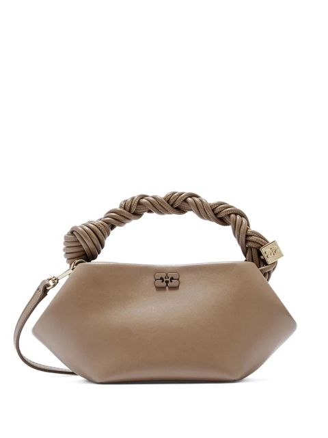 GANNI mini Bou logo tote bag - Brown