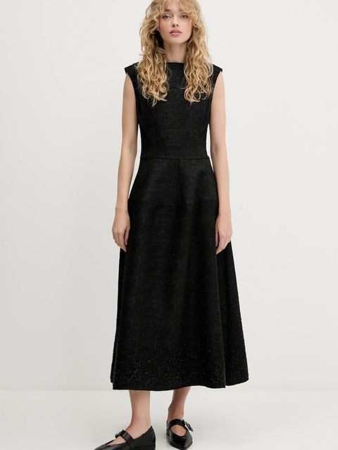 Stine Goya sukienka kolor czarny maxi rozkloszowana SG-PF25-D109-2379