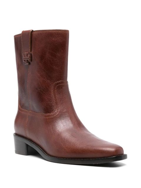 Tory Burch 40mm Double T-motif boots - Brown - zdjęcie produktu nr 2