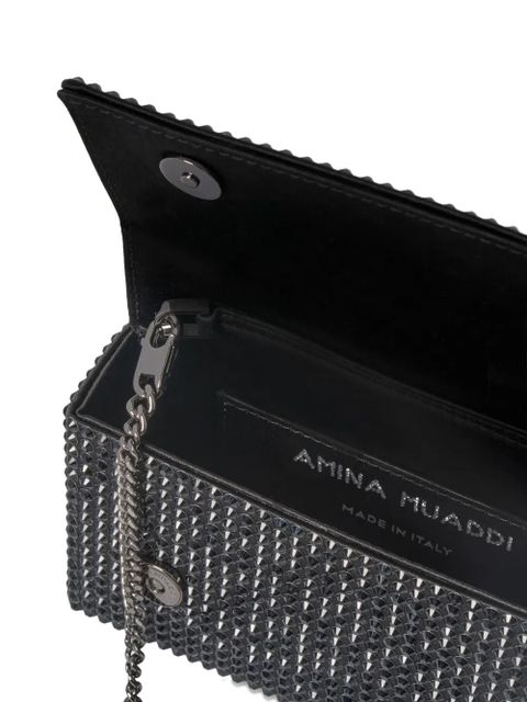 Amina Muaddi embellished clutch bag - Black