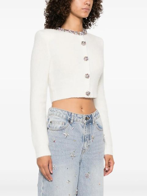 Self-Portrait buttons-embellished cardigan - Neutrals