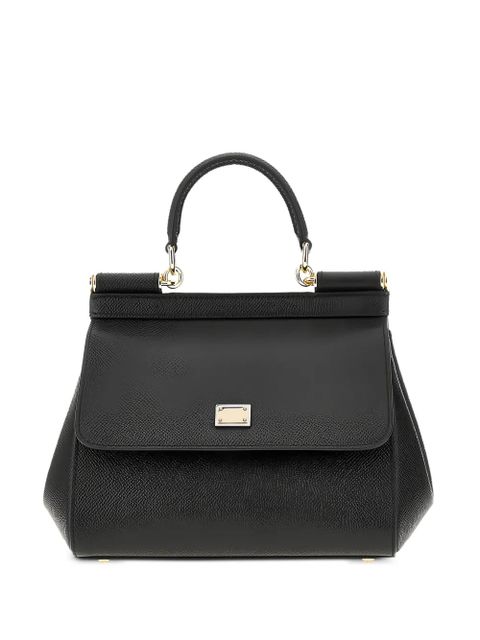 Dolce & Gabbana small Sicily grained leather tote bag - Black - zdjęcie produktu nr 1