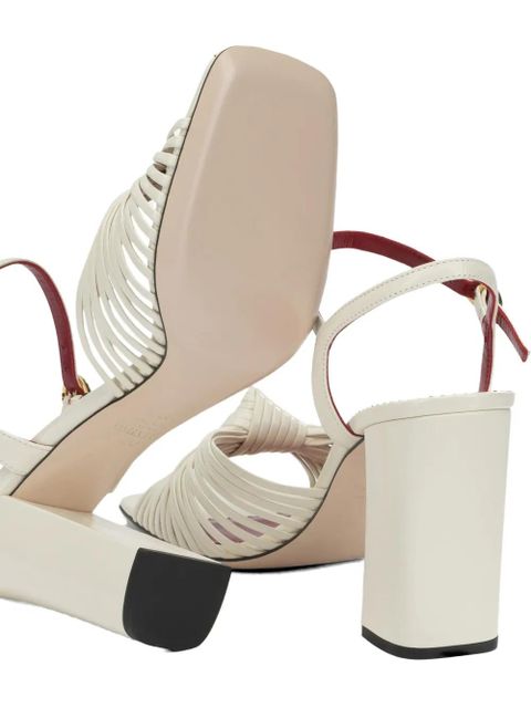 Valentino Garavani Annet knot-detail leather sandals - Neutrals