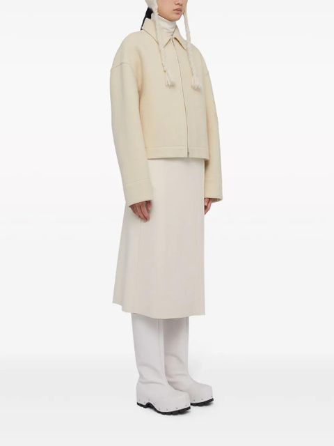 Jil Sander logo-embellished virgin-wool jacket - Neutrals