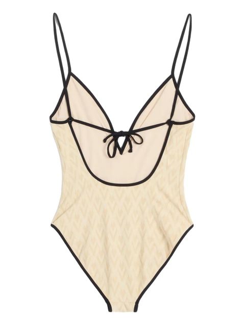 Valentino Garavani Toute La V jacquard swimsuit - White - zdjęcie produktu nr 2