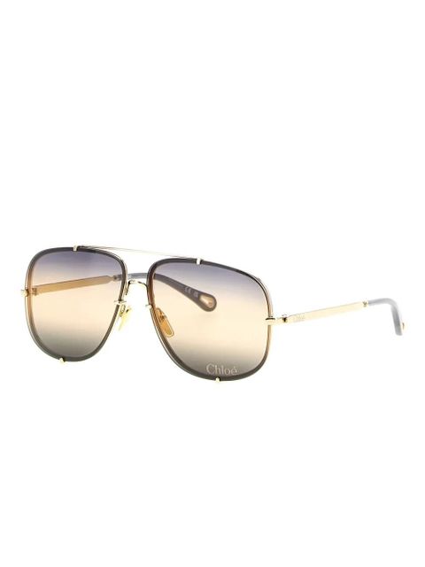 Chloé Eyewear pilot-frame sunglasses - Gold - zdjęcie produktu nr 2
