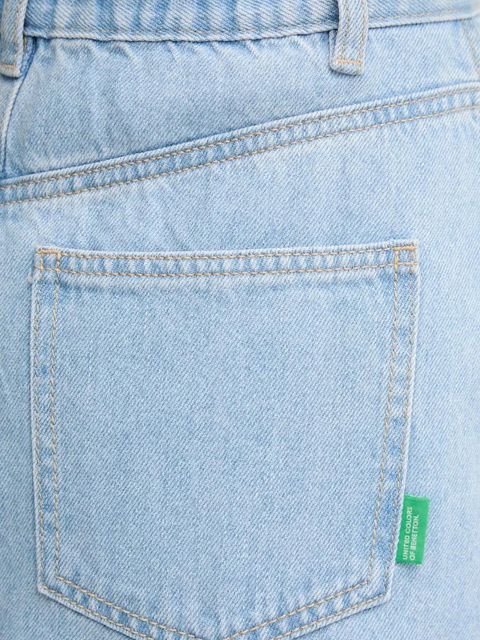 United Colors of Benetton spódnica jeansowa kolor niebieski midi rozkloszowana 43C8D004K