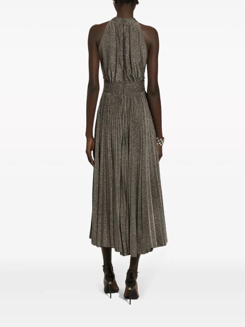 Dolce & Gabbana pleated silk midi dress - Silver