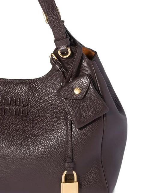 Miu Miu logo-detail leather shoulder bag - Brown - zdjęcie produktu nr 2