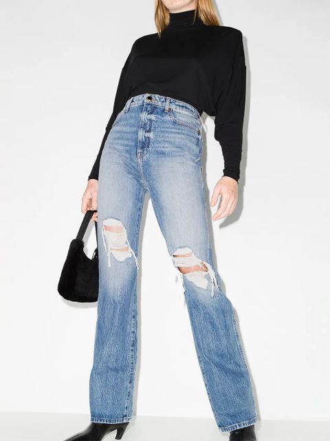 KHAITE Danielle high-waisted distressed jeans - Blue - zdjęcie produktu nr 2