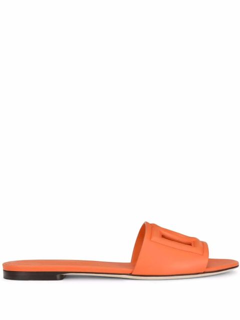 Dolce & Gabbana DG Logo leather sandals - Orange - zdjęcie produktu nr 1