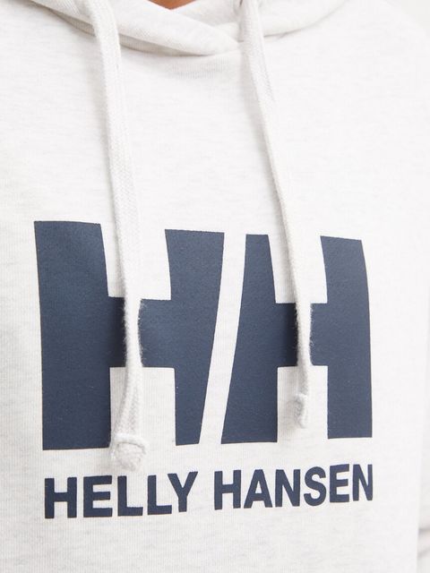 Helly Hansen bluza bawełniana HH LOGO 2.0 damska kolor szary z kapturem 34460