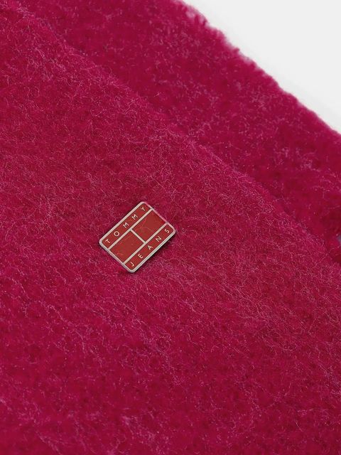 Tommy Jeans szalik z dodatkiem wełny damski kolor różowy gładki AW0AW17903