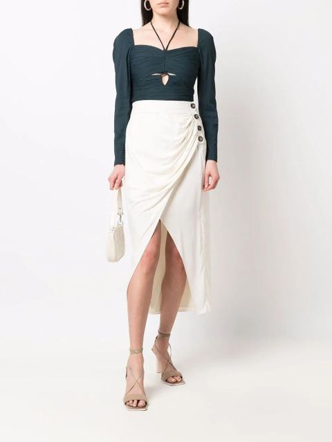 Self-Portrait crepe cut-out top - Blue - zdjęcie produktu nr 2