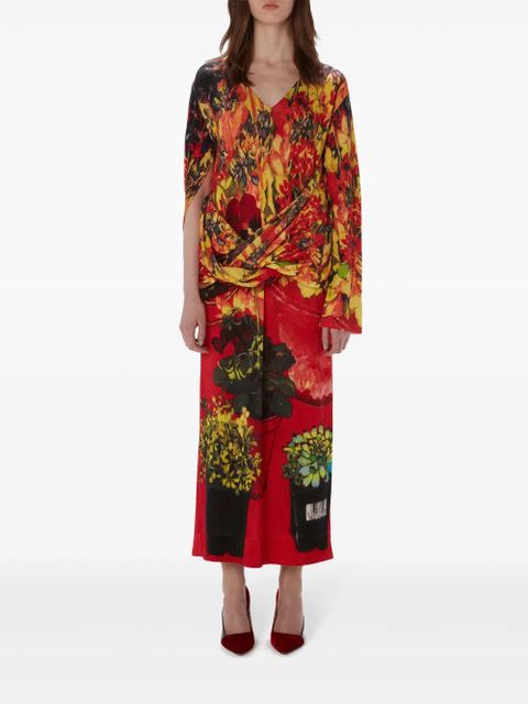 JW Anderson drape-front asymmetric dress - Red - zdjęcie produktu nr 2