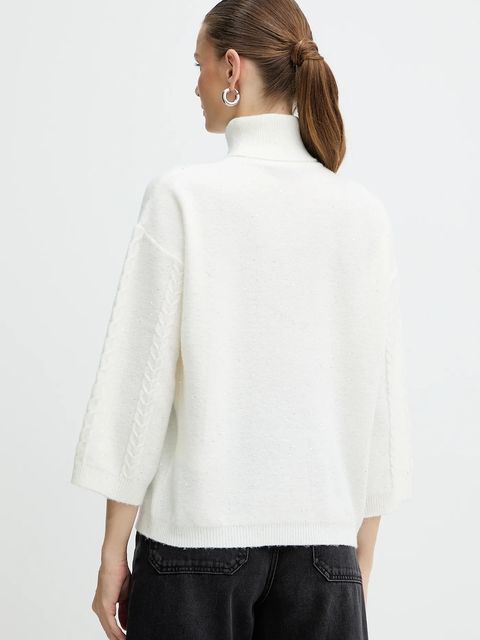 Marella sweter z dodatkiem wełny Emme by Marella damski kolor beżowy lekki 2525366032200