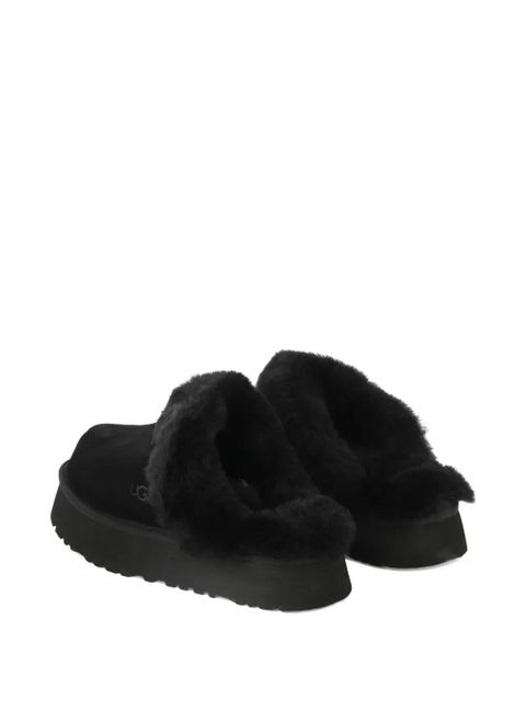 UGG Disquette faux-fur trimmed slippers - Black