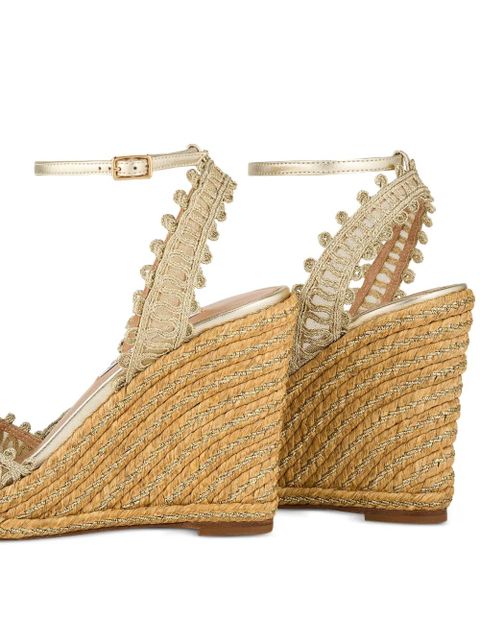 Aquazzura rope trim wedges - Gold
