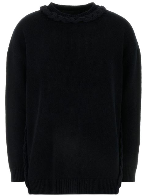 Valentino Garavani braid-detail wool jumper - Black - zdjęcie produktu nr 1