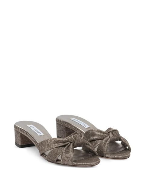 Aquazzura knot-detail laminated mules - Grey