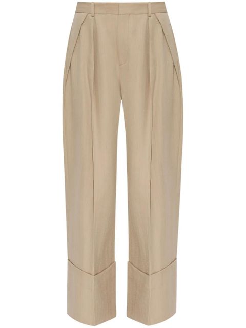 Victoria Beckham Maxi turn-up pants trousers - Neutrals - zdjęcie produktu nr 1
