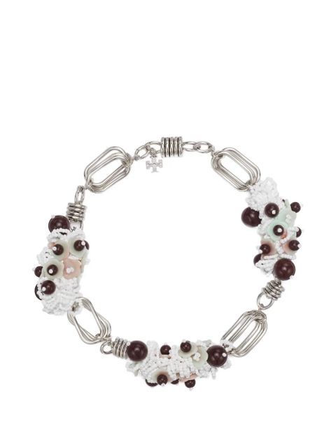 Tory Burch large runway beaded necklace - Silver - zdjęcie produktu nr 1