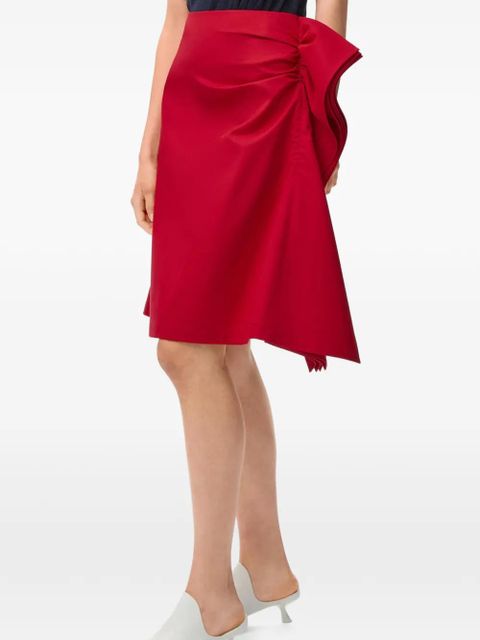LOEWE draped-detail midi skirt - Red