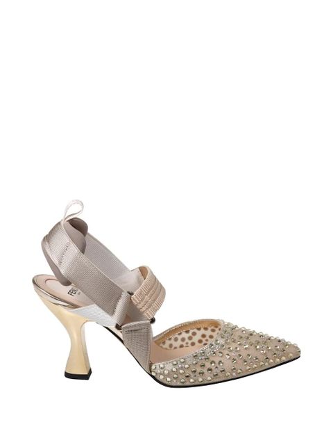FENDI Colibrì crystal-embellished heeled pumps - Neutrals - zdjęcie produktu nr 1