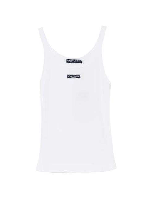 Dolce & Gabbana ribbed logo-label tank top - White - zdjęcie produktu nr 1
