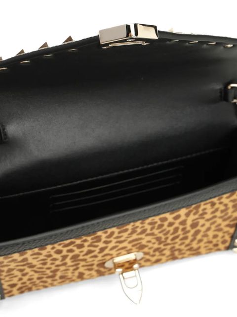 Valentino Garavani mini Rockstud leopard print stud shoulder bag - Neutrals