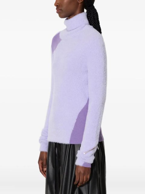 MM6 Maison Margiela roll-neck panelled sweater - Purple
