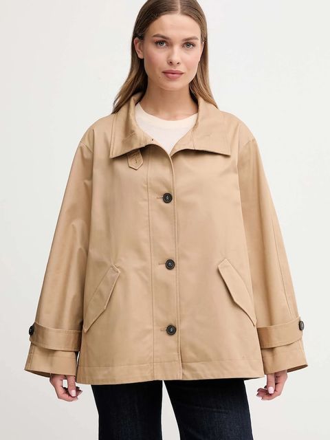 United Colors of Benetton kurtka bawełniana kolor brązowy przejściowa oversize 2QJYDN07Y - zdjęcie produktu nr 1