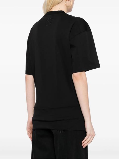 Off-White Arrows-embroidery cotton T-shirt - Black