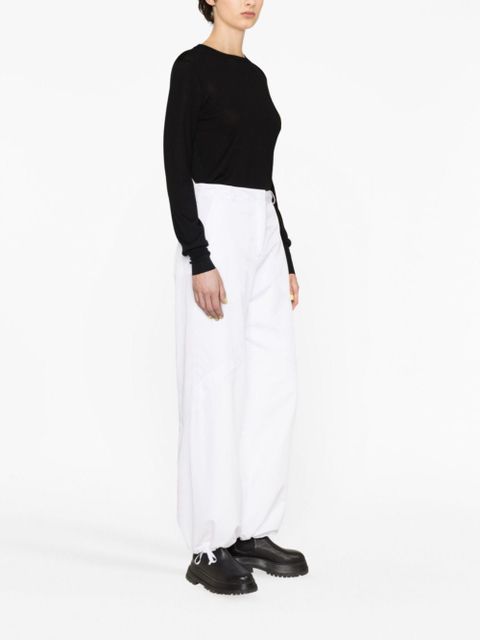 Moncler high-waist straight-leg trousers - White