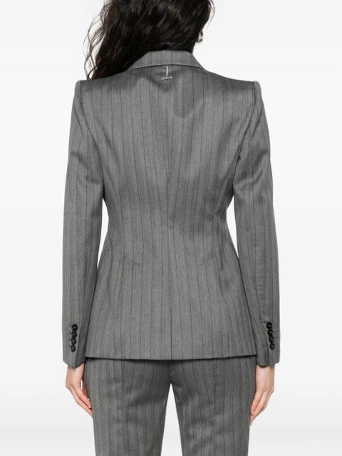 Alexander McQueen pinstripe single-breasted jacket - Grey