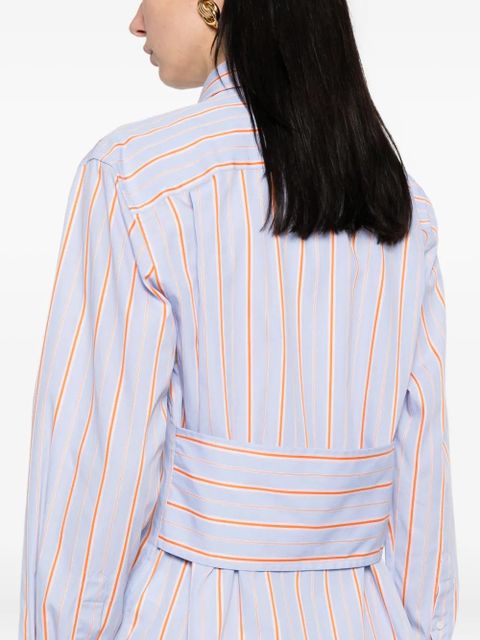 Victoria Beckham striped cotton long-sleeve shirt - Blue