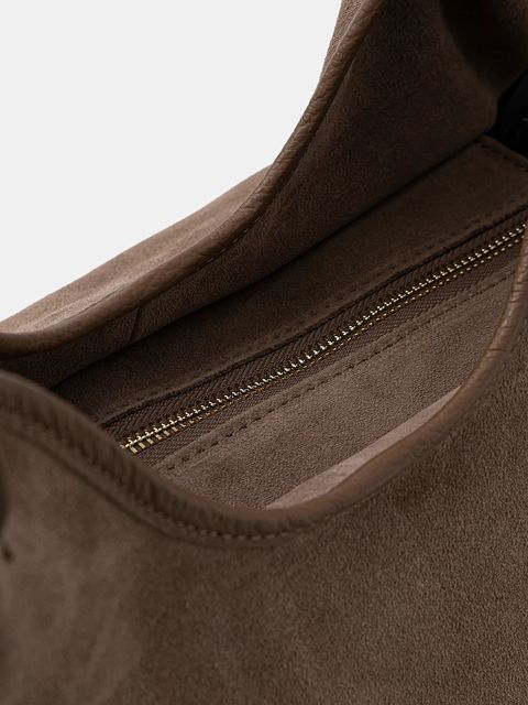 Answear.LAB torebka zamszowa kolor brązowy