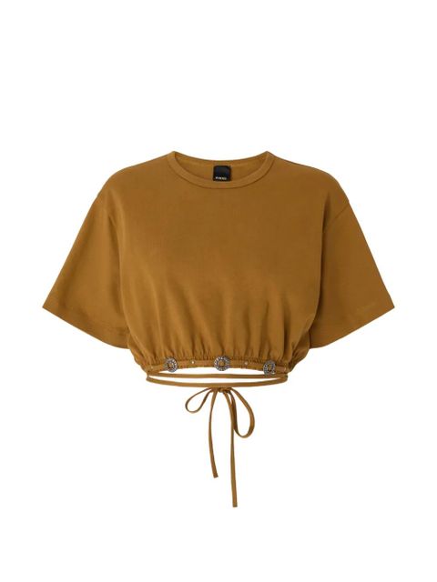 PINKO tie-waist cropped top - Neutrals - zdjęcie produktu nr 1