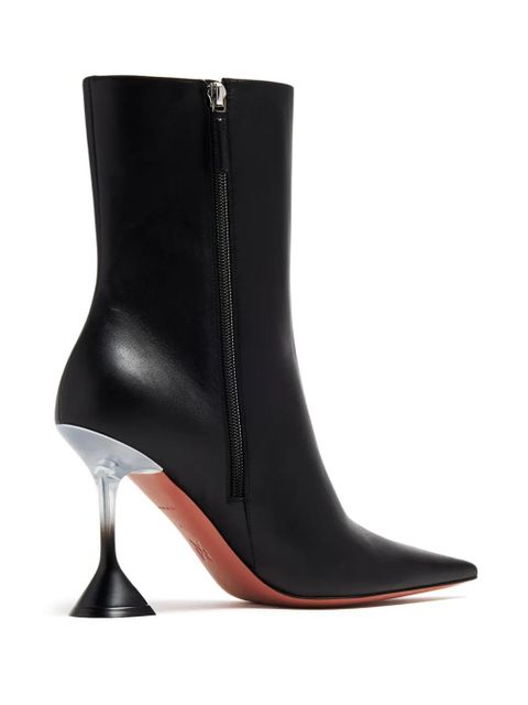 Amina Muaddi Giorgia 95mm leather boots - Black - zdjęcie produktu nr 2