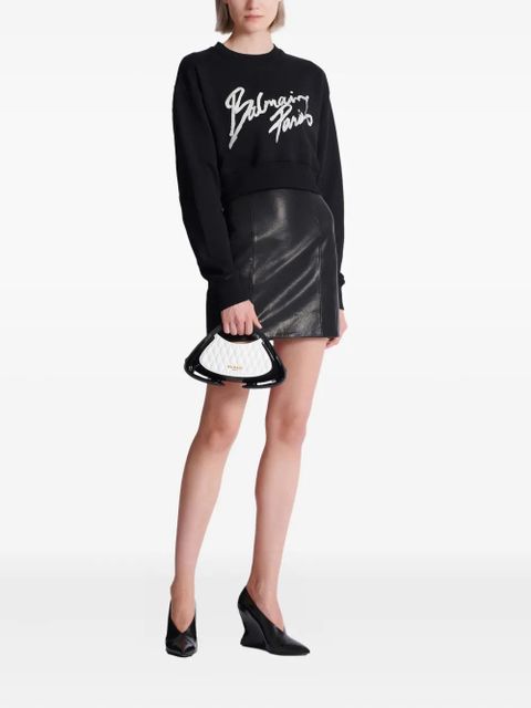 Balmain printed cotton sweatshirt - Black
