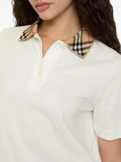 Burberry check collar equestrian knight polo shirt - Neutrals - zdjęcie produktu nr 2