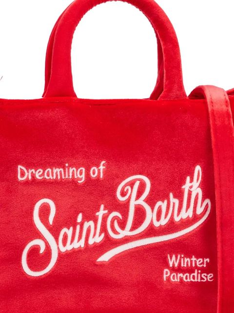 MC2 Saint Barth mini Vanity fringe lettering tote bag - Red